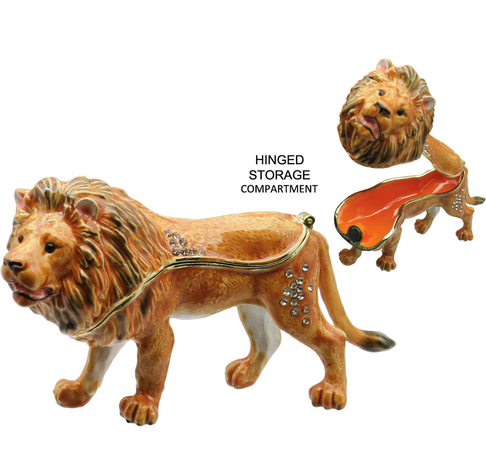 Lion Jeweled Trinket Box with Austrian Crystals #2