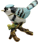 Blue Jay Jeweled Trinket Box with Austrian  Crystals #2