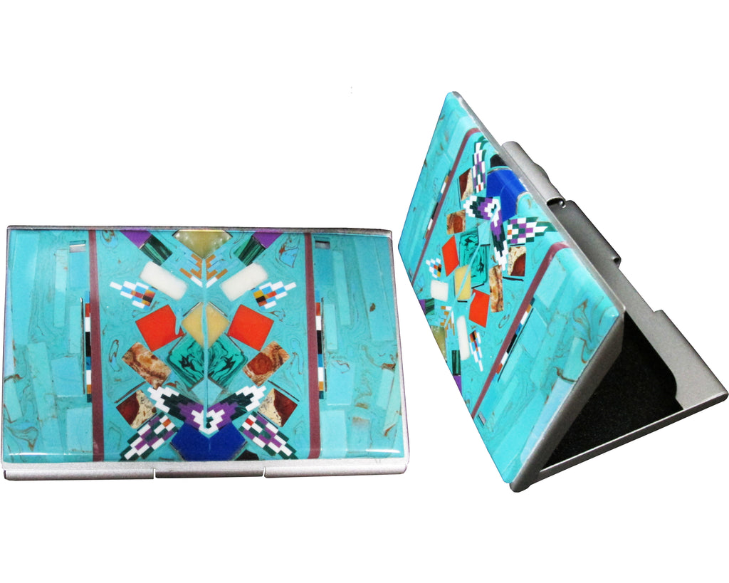 Southwestern Gemstone Inlay Card Holder,