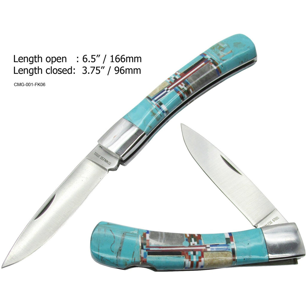 Southwestern Gemstone Inlay Pocket Knife,