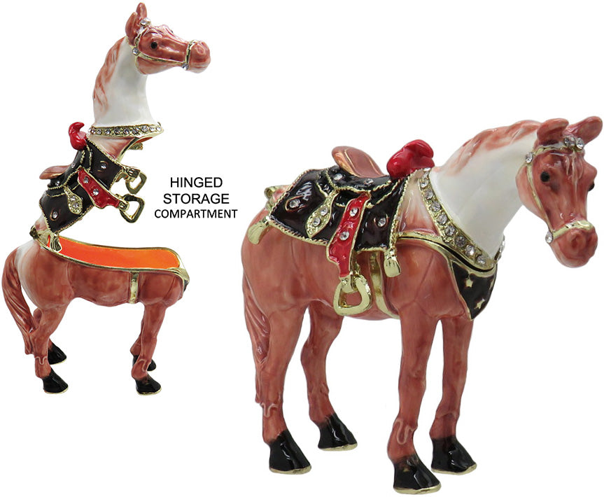 Horse Jeweled Trinket Box Austrian Crystals