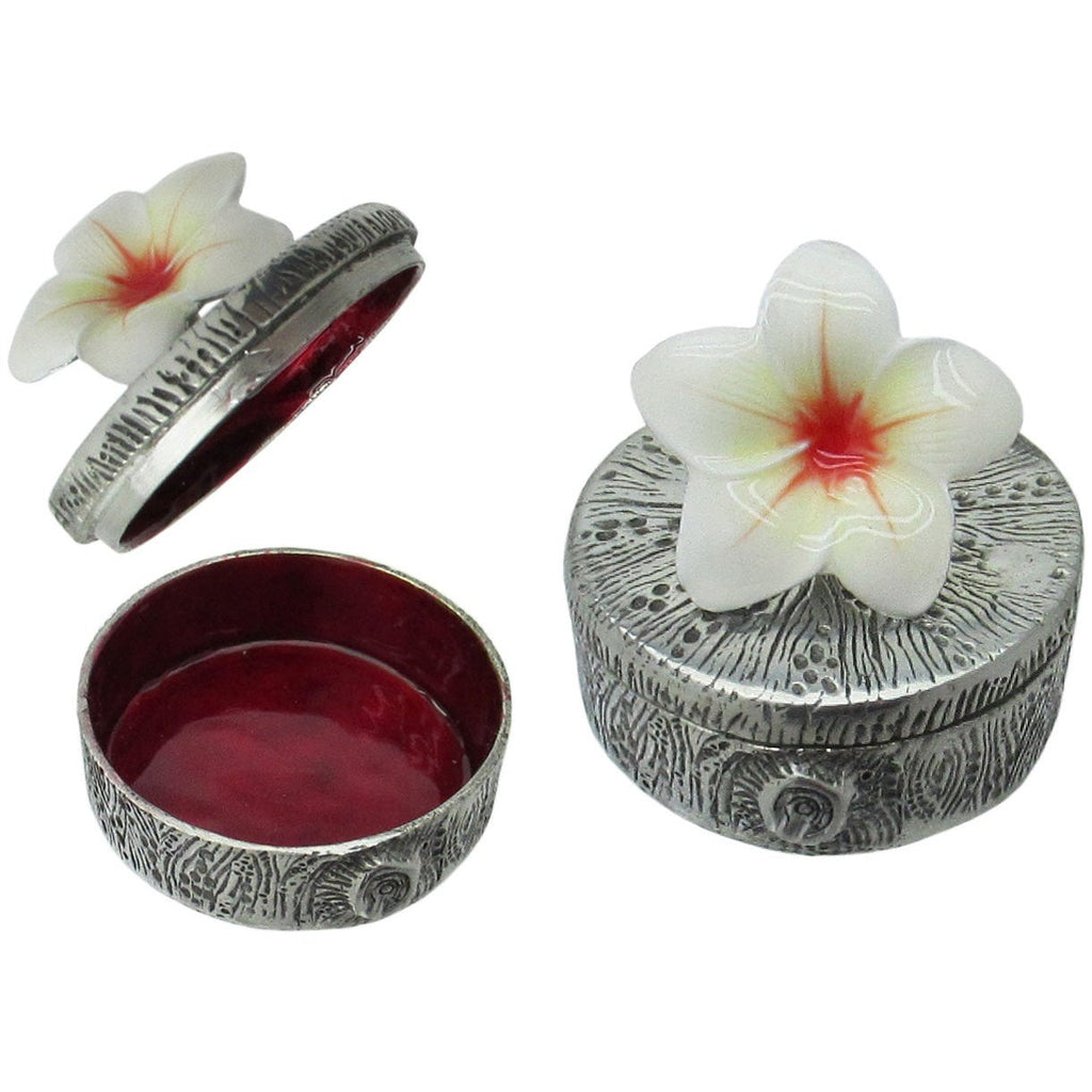 Pill Trinket Box Plumeria