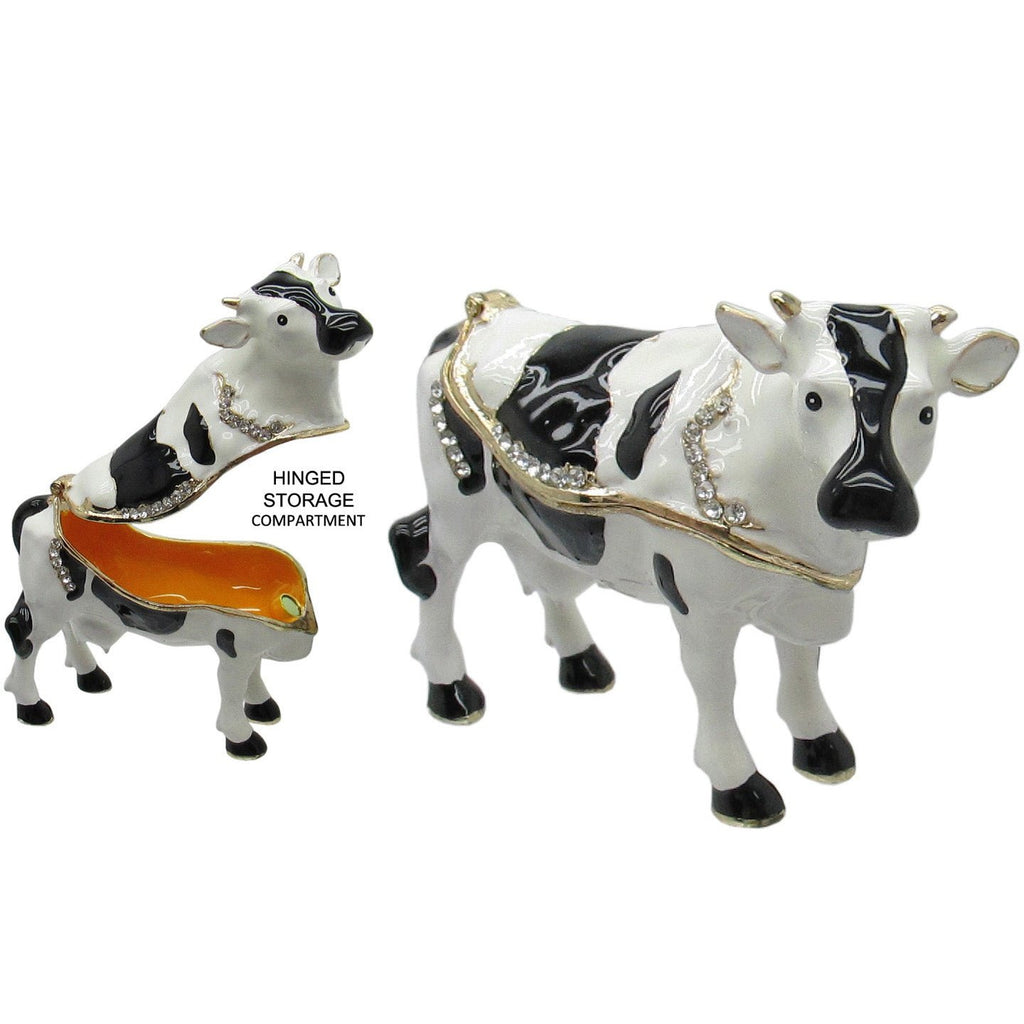 Cow Jeweled Trinket Box Austrian Crystals