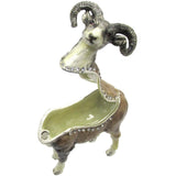 Ram Jeweled Trinket Box Austrian Crystals