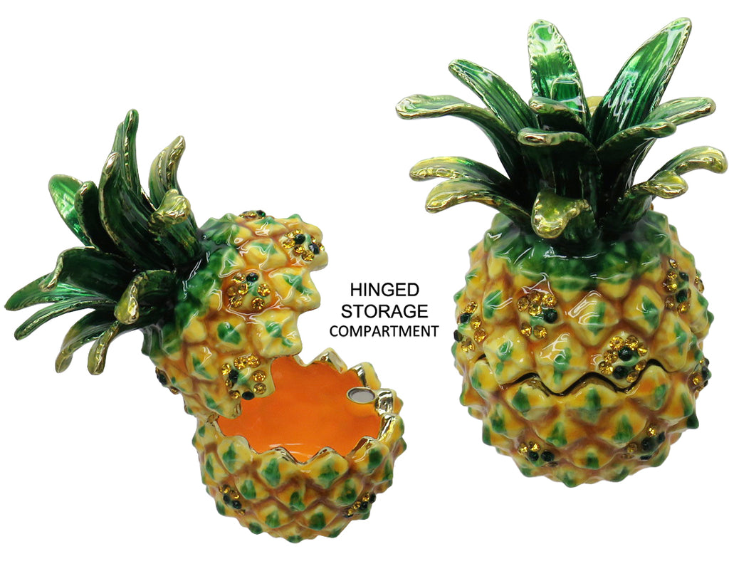 Pineapple Jeweled Trinket Box Austrian Crystals