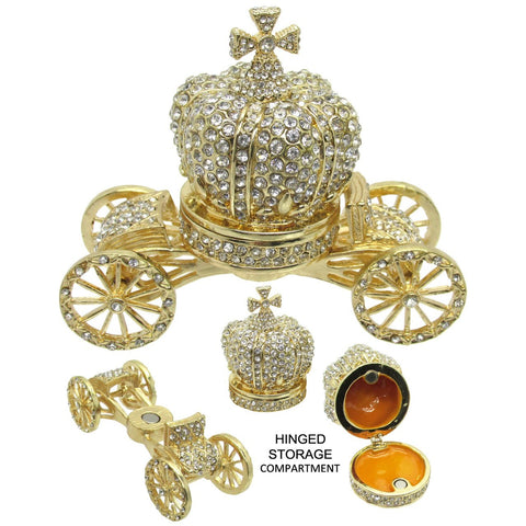 Royal Carriage Jeweled Trinket Box Austrian Crystals