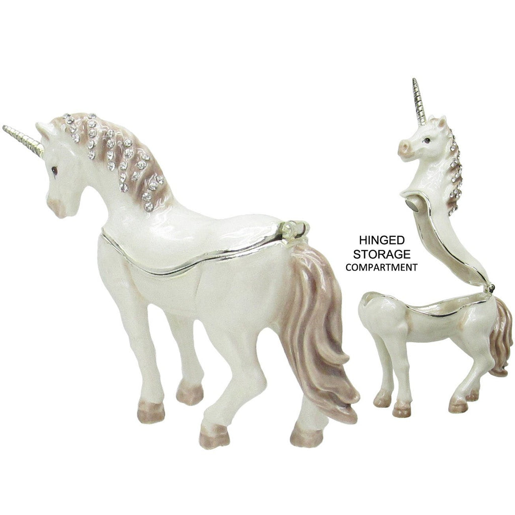 Unicorn Jeweled Trinket Box Austrian Crystals,