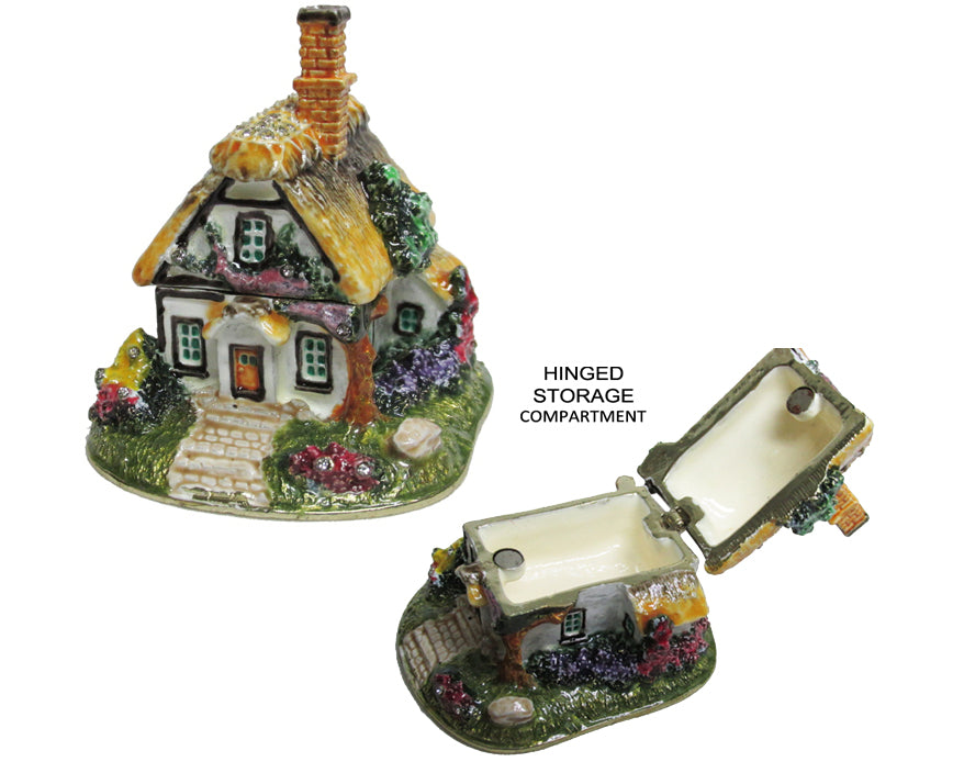 Cottage Jeweled Trinket Box Austrian Crystals