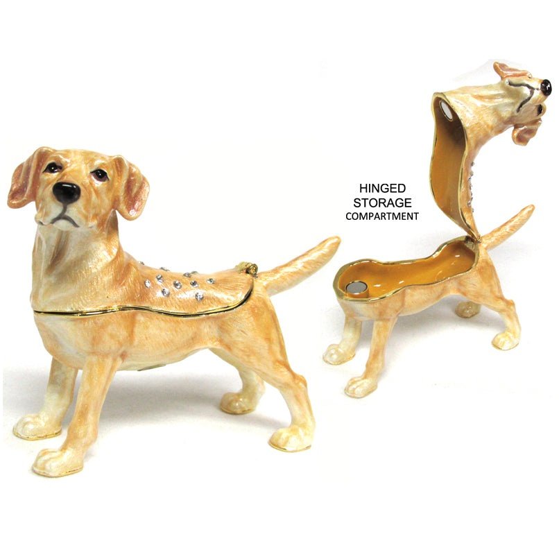 Labrador Jeweled Trinket Box Austrian Crystals