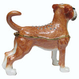 Boxer Jeweled Trinket Box Austrian Crystals