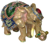 Circus Elephant Jeweled Trinket Box Austrian Crystals,