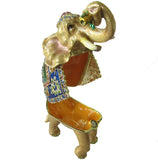 Circus Elephant Jeweled Trinket Box Austrian Crystals,