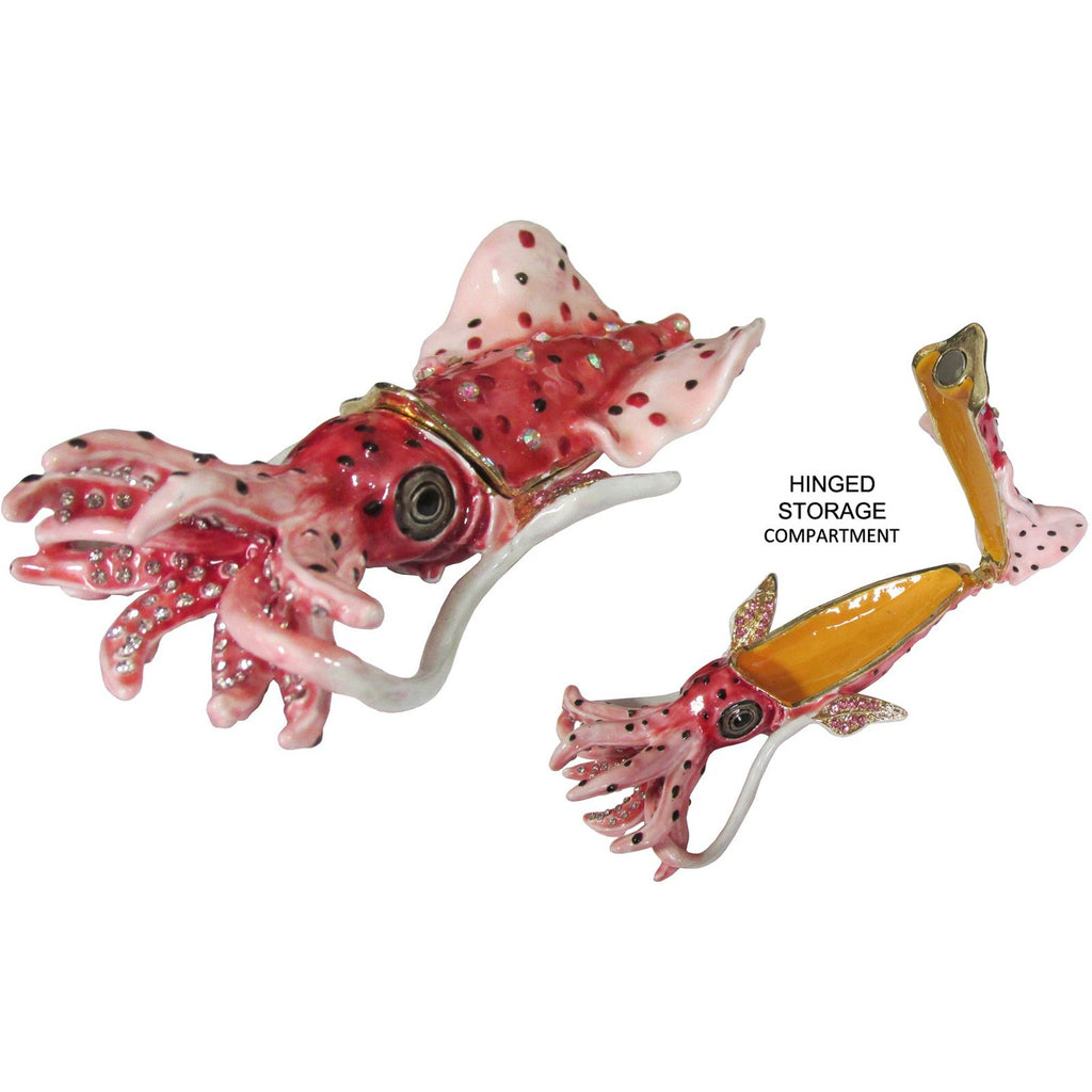 Squid Jeweled Trinket Box Austrian Crystals