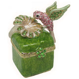 Hummingbird Jeweled Trinket Box Austrian Crystals,