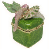 Hummingbird Jeweled Trinket Box Austrian Crystals,