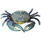 Crab Jeweled Trinket Box Austrian Crystals, Blue