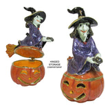 Witch Jeweled Trinket Box Austrian Crystals
