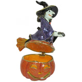 Witch Jeweled Trinket Box Austrian Crystals