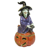 Witch Jeweled Trinket Box Austrian Crystals