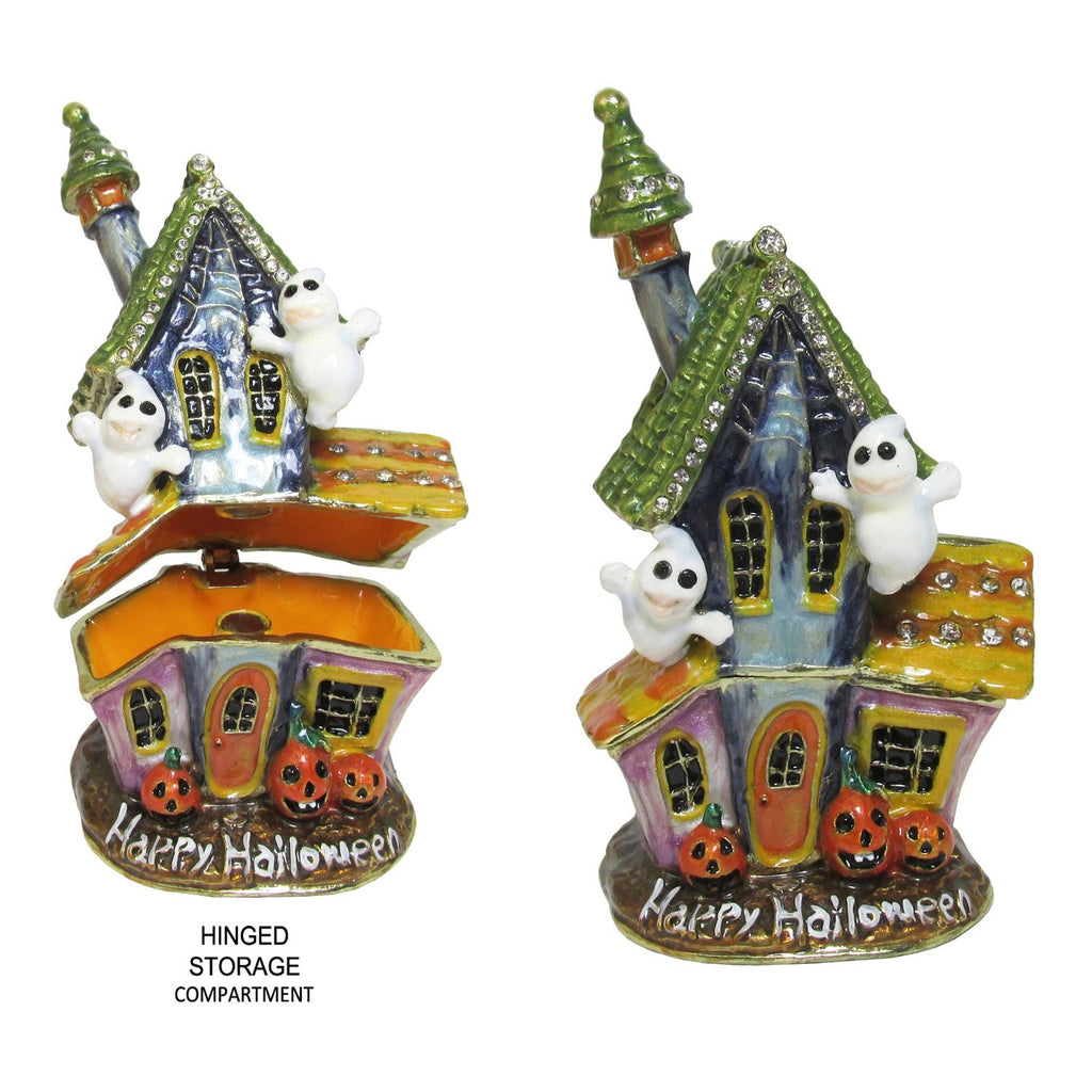 Haunted House Jeweled Trinket Box Austrian Crystals
