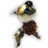 Chickadee Jeweled Trinket Box Austrian Crystals