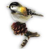 Chickadee Jeweled Trinket Box Austrian Crystals