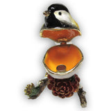 Chickadee Jeweled Trinket Box Austrian Crystals
