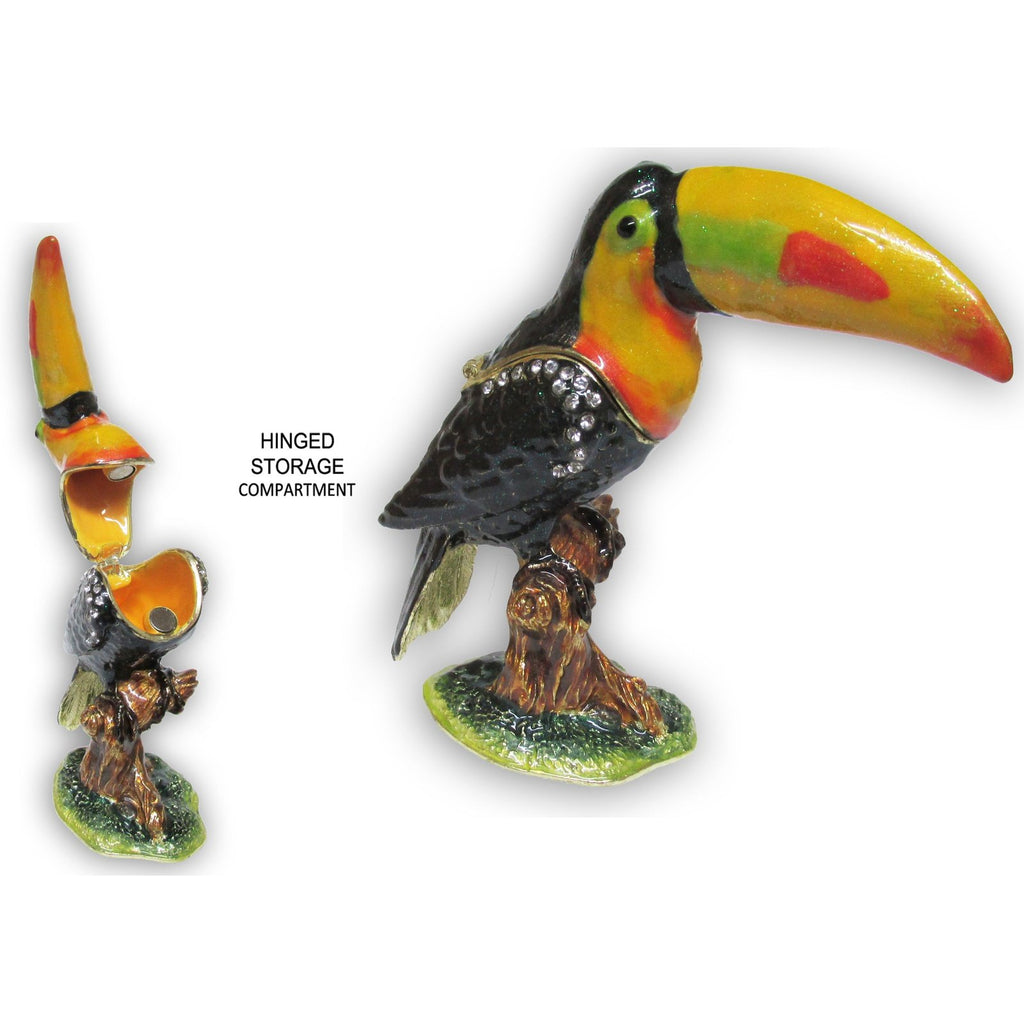 Toucan Jeweled Trinket Box Austrian Crystals