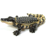 Alligator Jeweled Trinket Box Austrian Crystals,