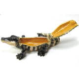 Alligator Jeweled Trinket Box Austrian Crystals,