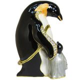 Mama Baby Penguin Jeweled Trinket Box Austrian Crystals,