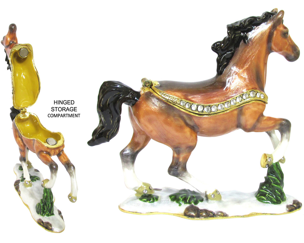 Stallion Jeweled Trinket Box Austrian Crystals
