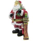 Santa Fireplace Jeweled Trinket Box Austrian Crystals