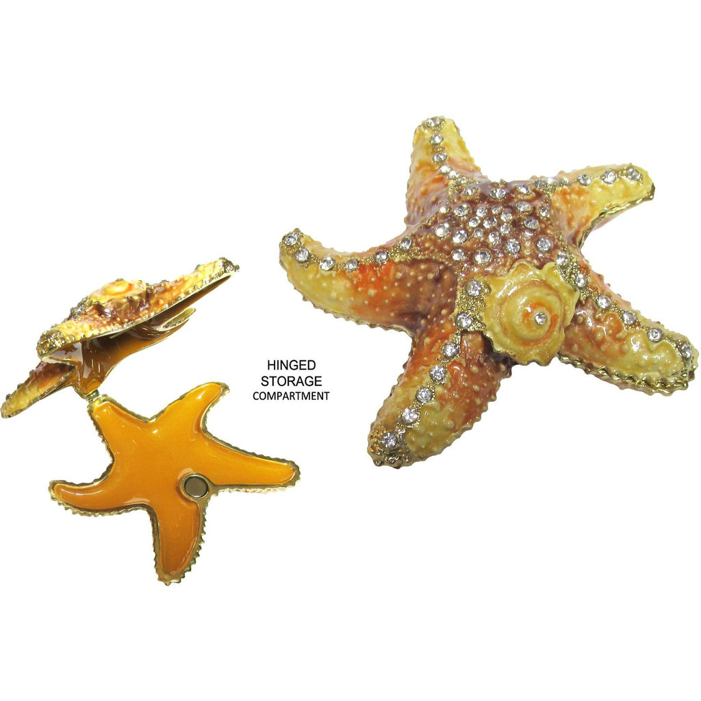 Starfish Jeweled Trinket Box Austrian Crystals,