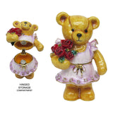 Teddy Bear Jeweled Trinket Box Austrian Crystals