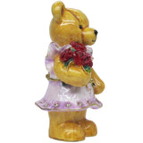 Teddy Bear Jeweled Trinket Box Austrian Crystals