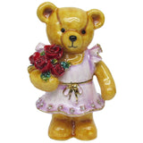 Teddy Bear Jeweled Trinket Box Austrian Crystals