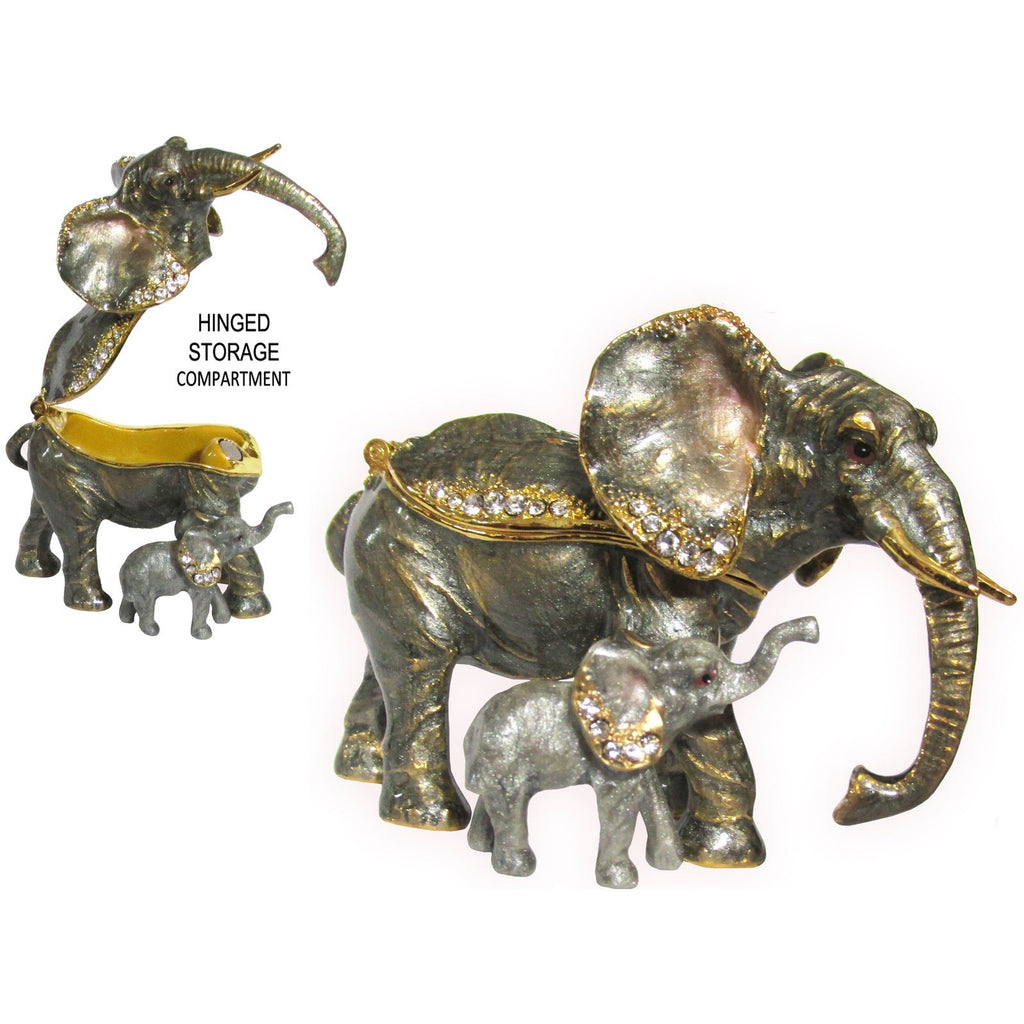 Elephant Baby Jeweled Trinket Box Austrian Crystals