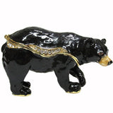 Black Bear Jeweled Trinket Box Austrian Crystals