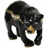 Black Bear Jeweled Trinket Box Austrian Crystals