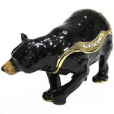 Black Bear Jeweled Trinket Box Austrian Crystals