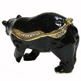 Black Bear Jeweled Trinket Box Austrian Crystals