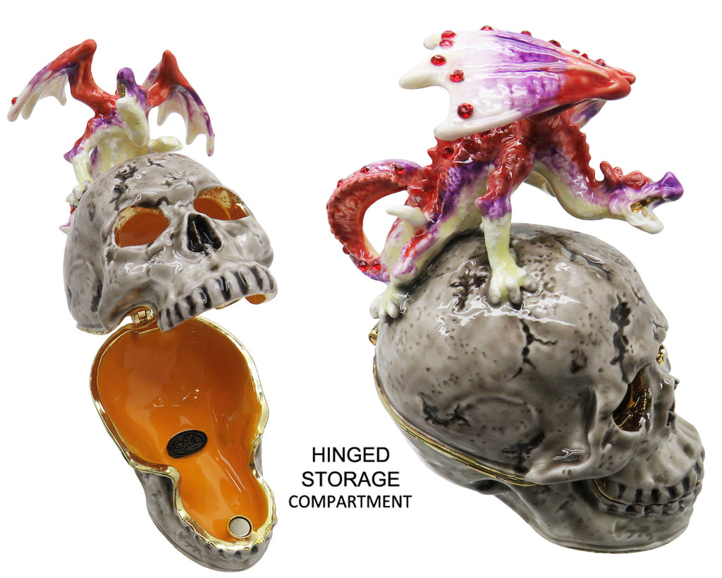 Dragon Skull Jeweled Trinket Box SWAROVSKI Crystals