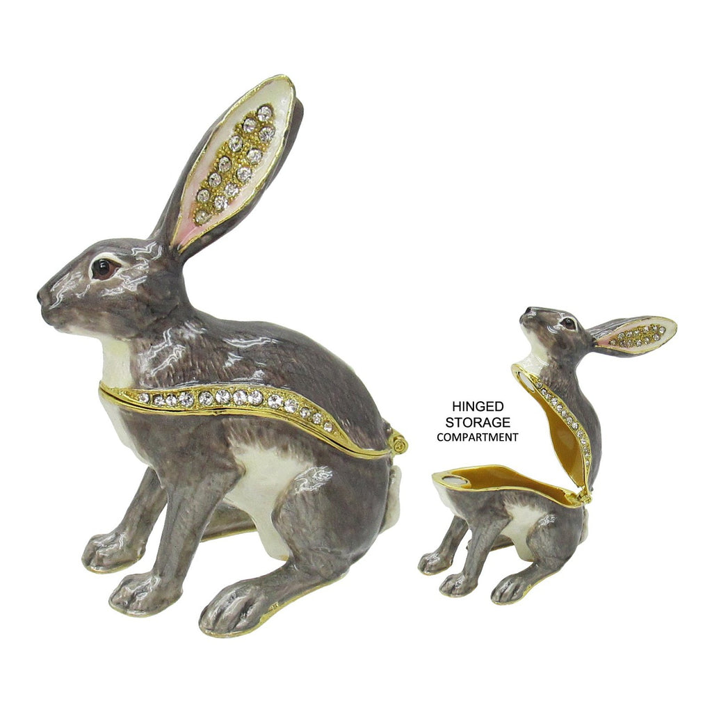 Jackrabbit Jeweled Trinket Box Austrian Crystals