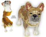 French Bulldog Jeweled Trinket Box Austrian Crystals