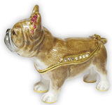 French Bulldog Jeweled Trinket Box Austrian Crystals