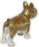 French Bulldog Jeweled Trinket Box Austrian Crystals