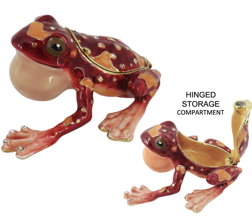 Bullfrog Jeweled Trinket Box with Austrian Crystals