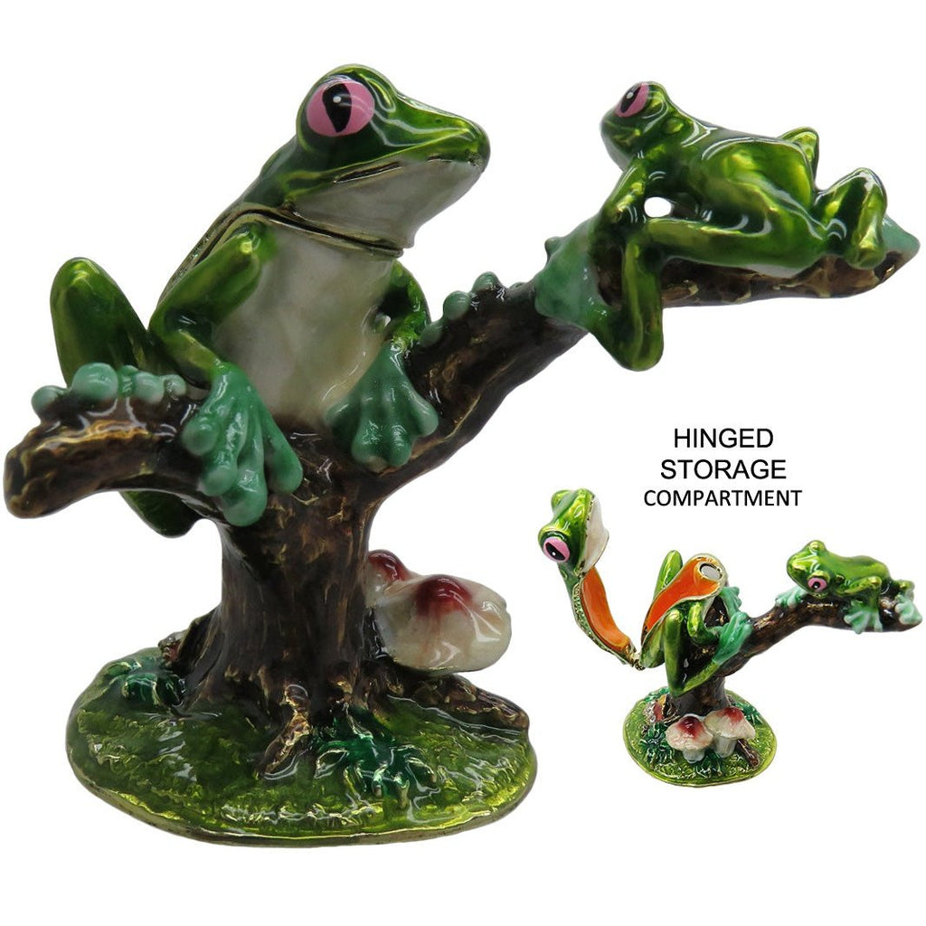 Frog Baby Jeweled Trinket Box Austrian Crystals