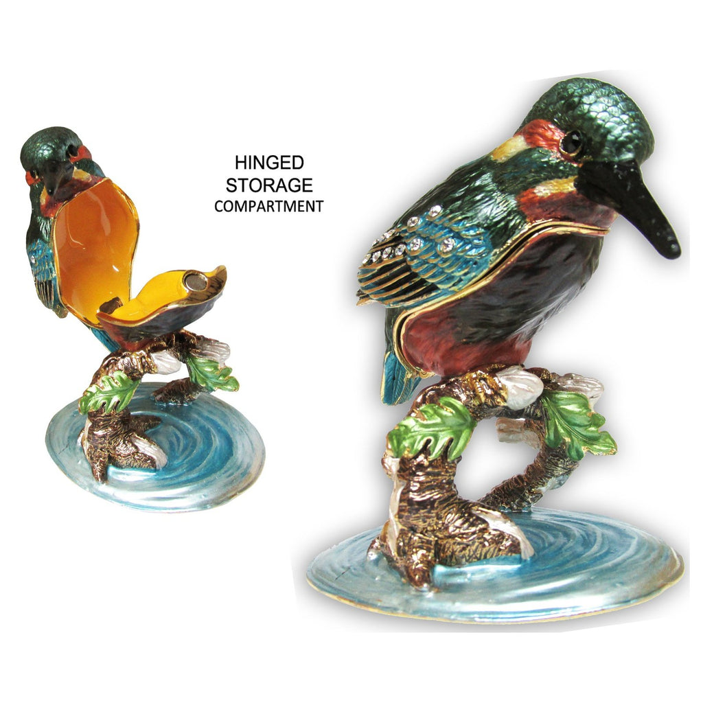 Kingfisher Jeweled Trinket Box Austrian Crystals